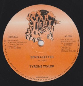 SEND A LETTER - Tyrone Taylor [RD14808] - £8.00 : Reggae Record